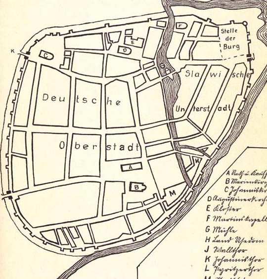 Stadtplan Stargard 13. Jh.